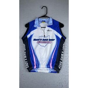 Zbikewear Cycling Jersey Tank Mens Medium Multicolor 1/4 Zip Sleeveless Bike